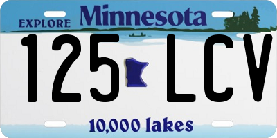 MN license plate 125LCV