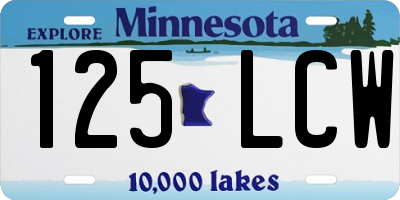 MN license plate 125LCW
