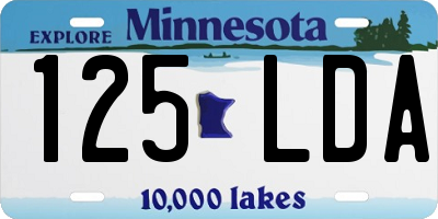 MN license plate 125LDA