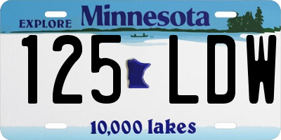 MN license plate 125LDW