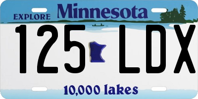 MN license plate 125LDX