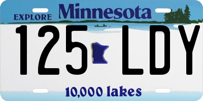 MN license plate 125LDY