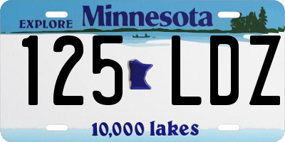 MN license plate 125LDZ