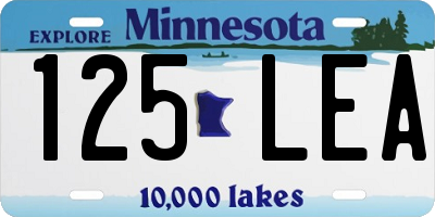 MN license plate 125LEA