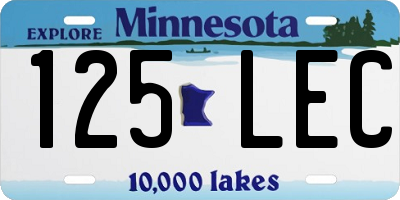 MN license plate 125LEC