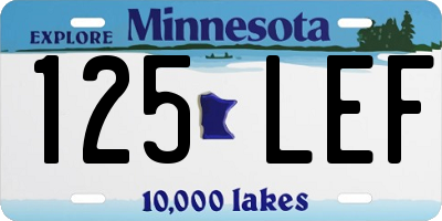MN license plate 125LEF