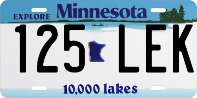 MN license plate 125LEK