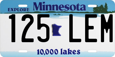 MN license plate 125LEM