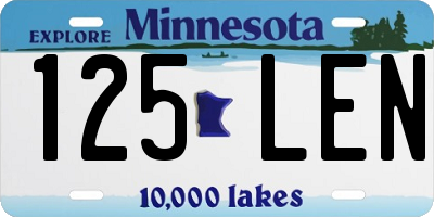 MN license plate 125LEN