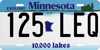 MN license plate 125LEQ
