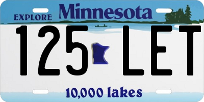 MN license plate 125LET