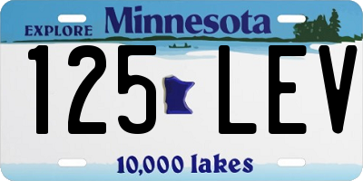 MN license plate 125LEV
