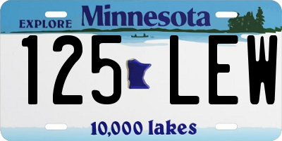 MN license plate 125LEW