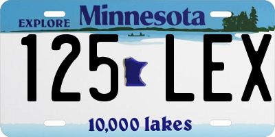 MN license plate 125LEX