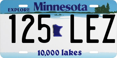 MN license plate 125LEZ