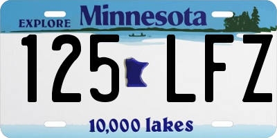 MN license plate 125LFZ