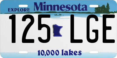 MN license plate 125LGE