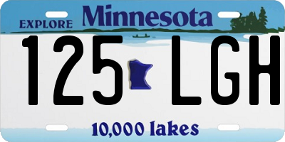 MN license plate 125LGH