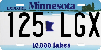 MN license plate 125LGX
