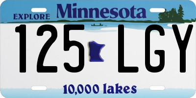 MN license plate 125LGY