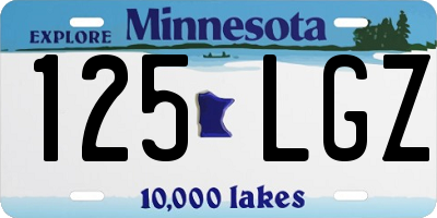 MN license plate 125LGZ