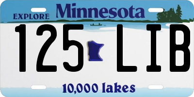MN license plate 125LIB
