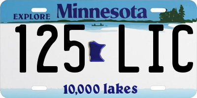 MN license plate 125LIC