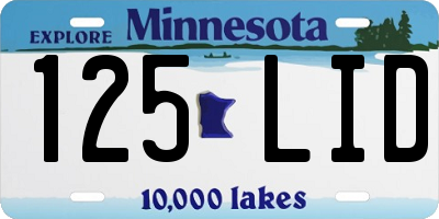 MN license plate 125LID