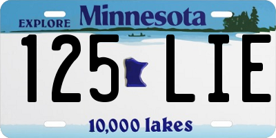 MN license plate 125LIE