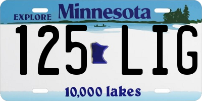 MN license plate 125LIG