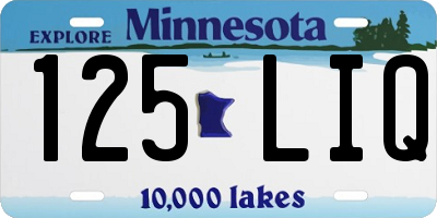 MN license plate 125LIQ