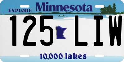 MN license plate 125LIW