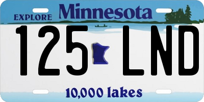 MN license plate 125LND