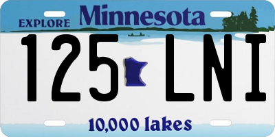 MN license plate 125LNI