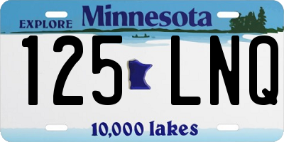 MN license plate 125LNQ
