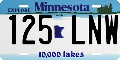MN license plate 125LNW