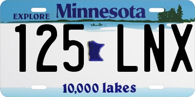 MN license plate 125LNX