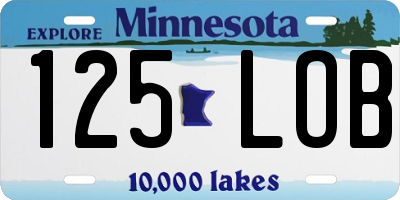 MN license plate 125LOB