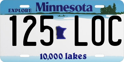 MN license plate 125LOC