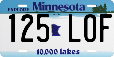 MN license plate 125LOF