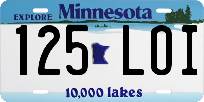 MN license plate 125LOI