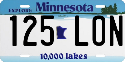 MN license plate 125LON