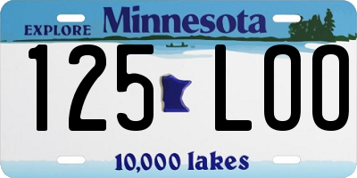 MN license plate 125LOO