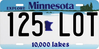 MN license plate 125LOT
