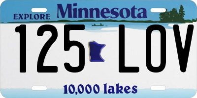 MN license plate 125LOV