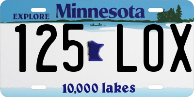 MN license plate 125LOX