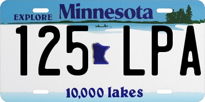 MN license plate 125LPA