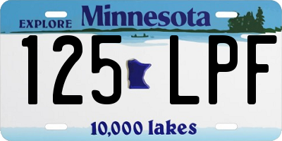 MN license plate 125LPF
