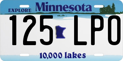 MN license plate 125LPO