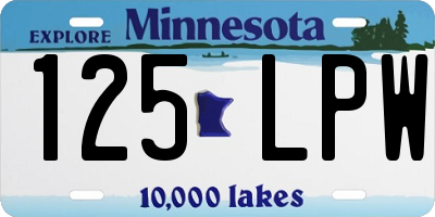 MN license plate 125LPW